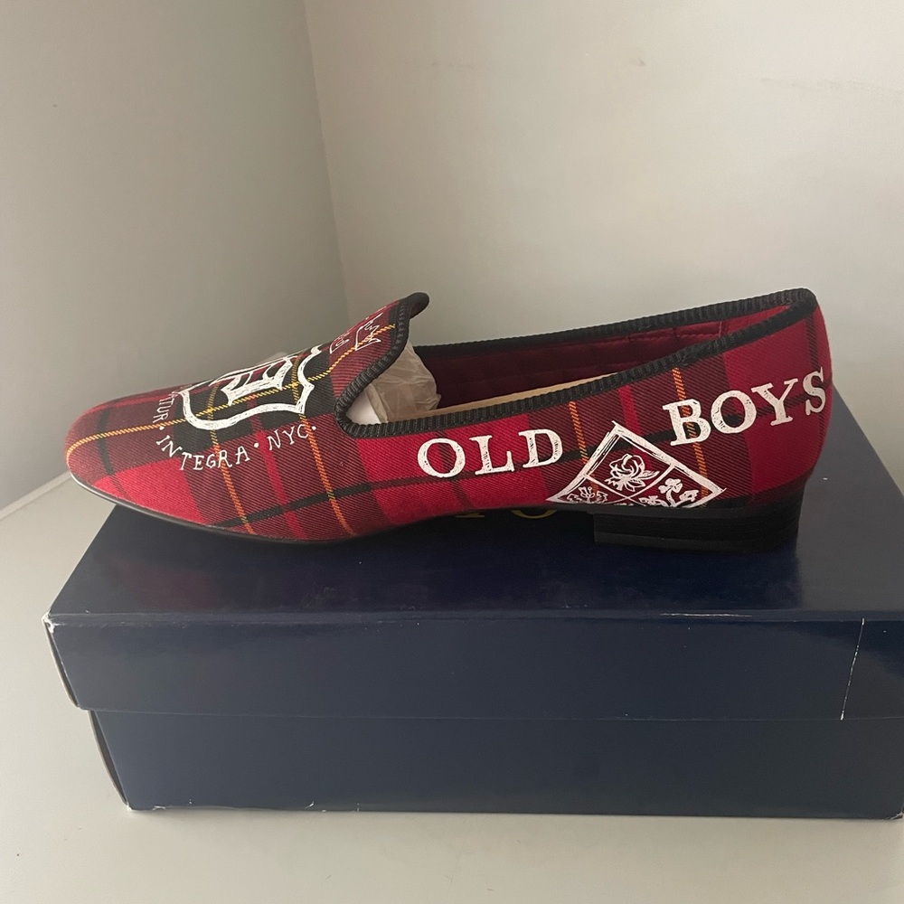 Polo by Ralph Lauren Red Plaid 'Old Boys' Slip-On Loafers